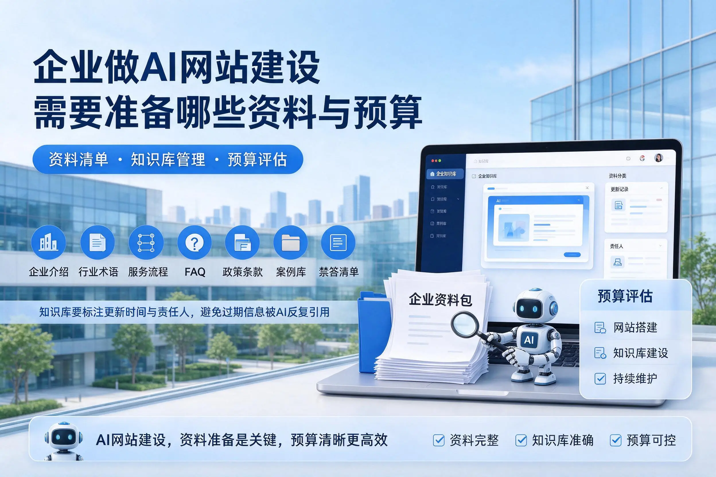 昆玉企业做AI网站建设需要准备哪些资料与预算