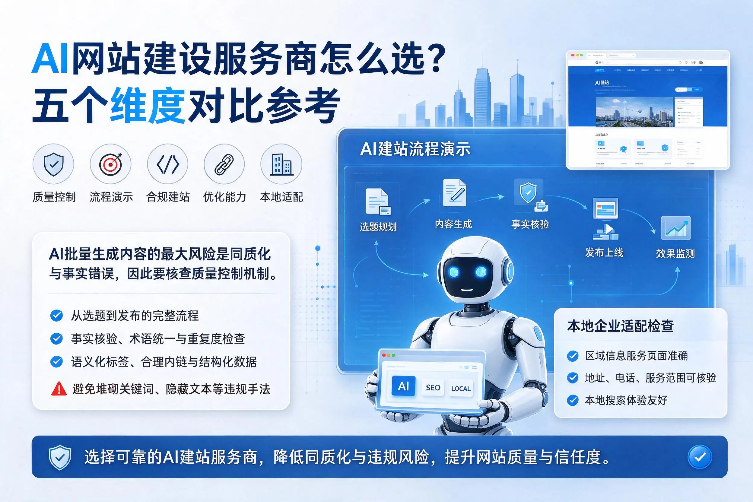 昆玉AI网站建设服务商怎么选？五个维度对比参考